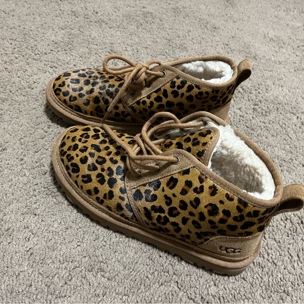 UGG Tan and Black Leopard Boots